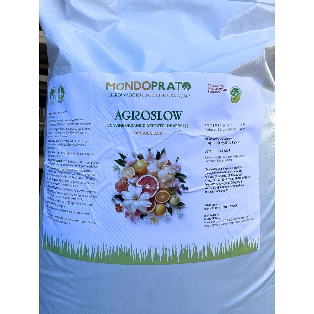 Concime Organico Azotato Universale Agroslow - 20 Kg - Mondoprato