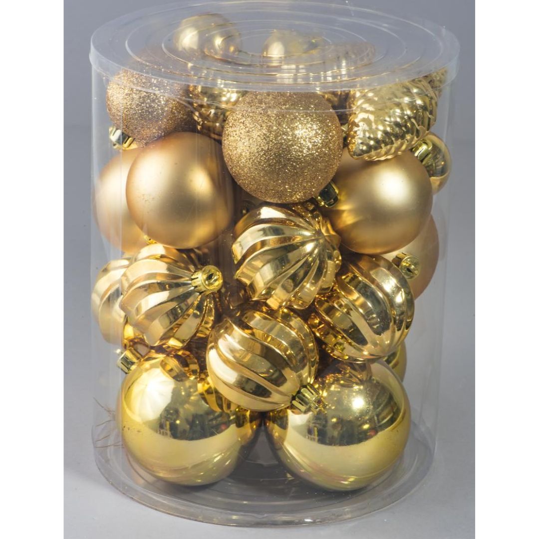 Palline Natalizie Dorate - 34 Pezzi - Mondoprato
