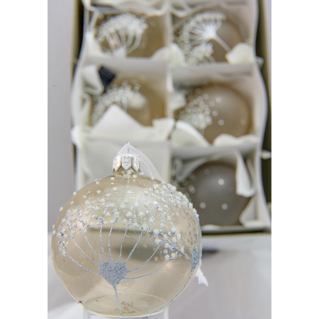Palline Natalizie in Vetro - 6 Pezzi - Mondoprato