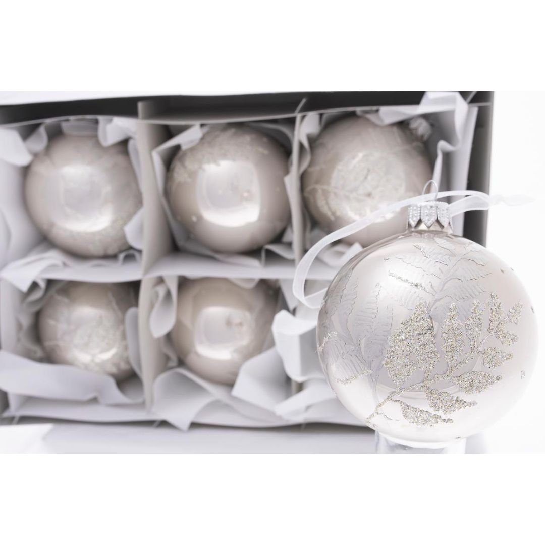 Palline Natalizie in Vetro in confezione da 6 Pezzi - 2 Colori - Mondoprato