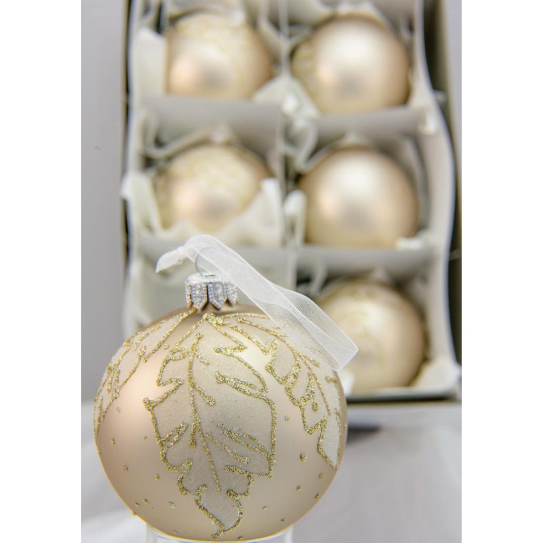 Palline Natalizie in Vetro in confezione da 6 Pezzi - 2 Colori - Mondoprato