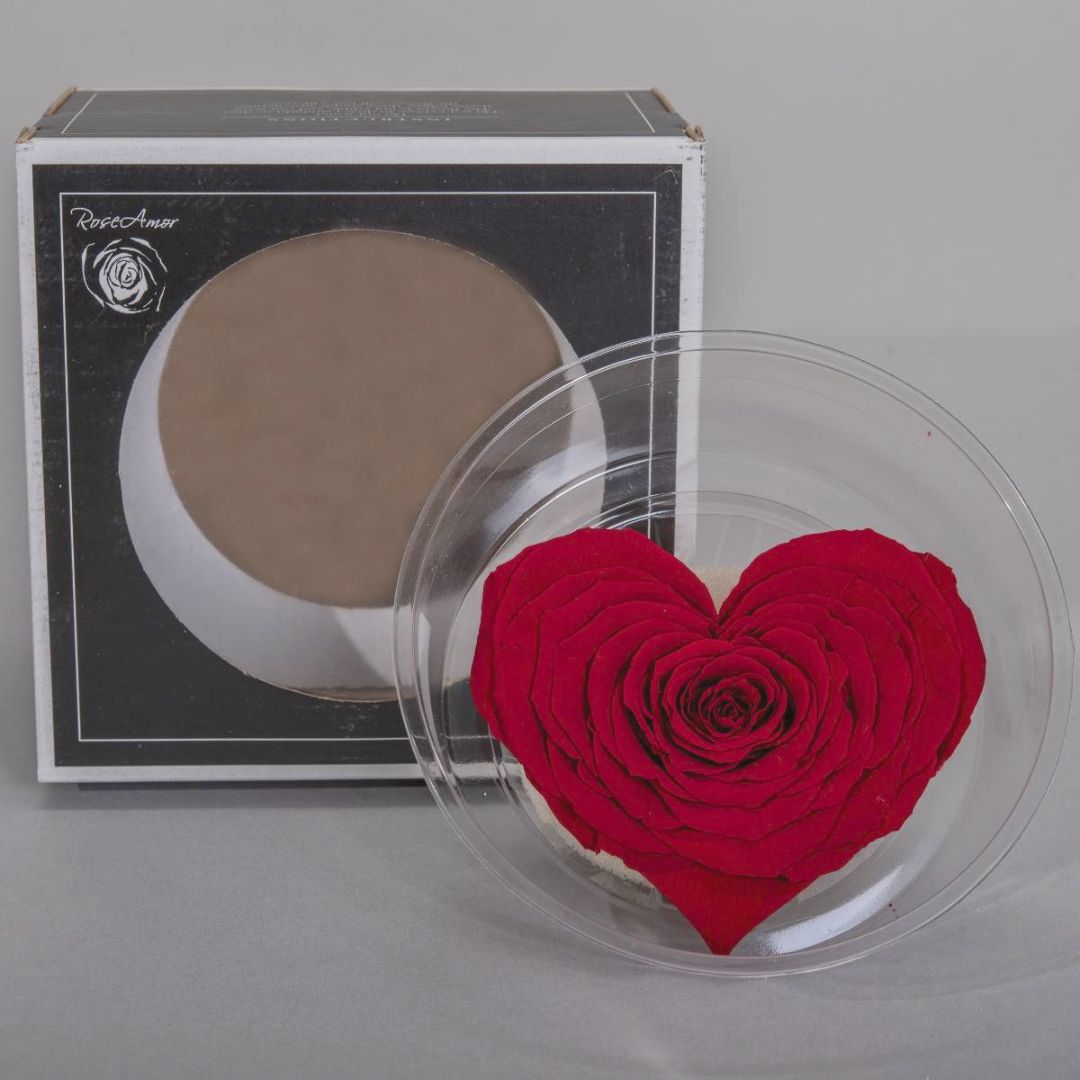 Rosa Stabilizzata a forma di Cuore - 2 colori - Mondoprato