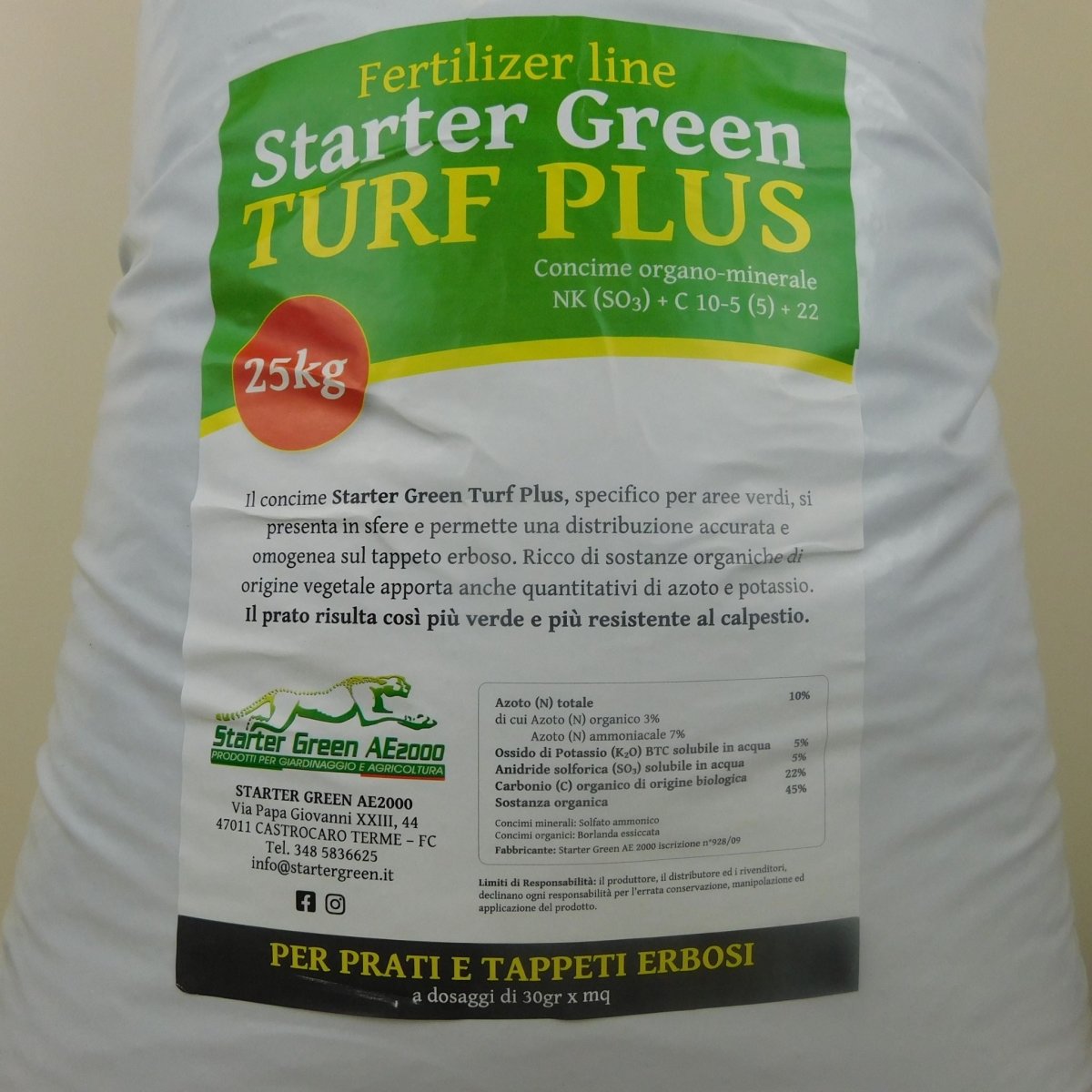 Turf plus Organo-Minerale 25kg - Mondoprato