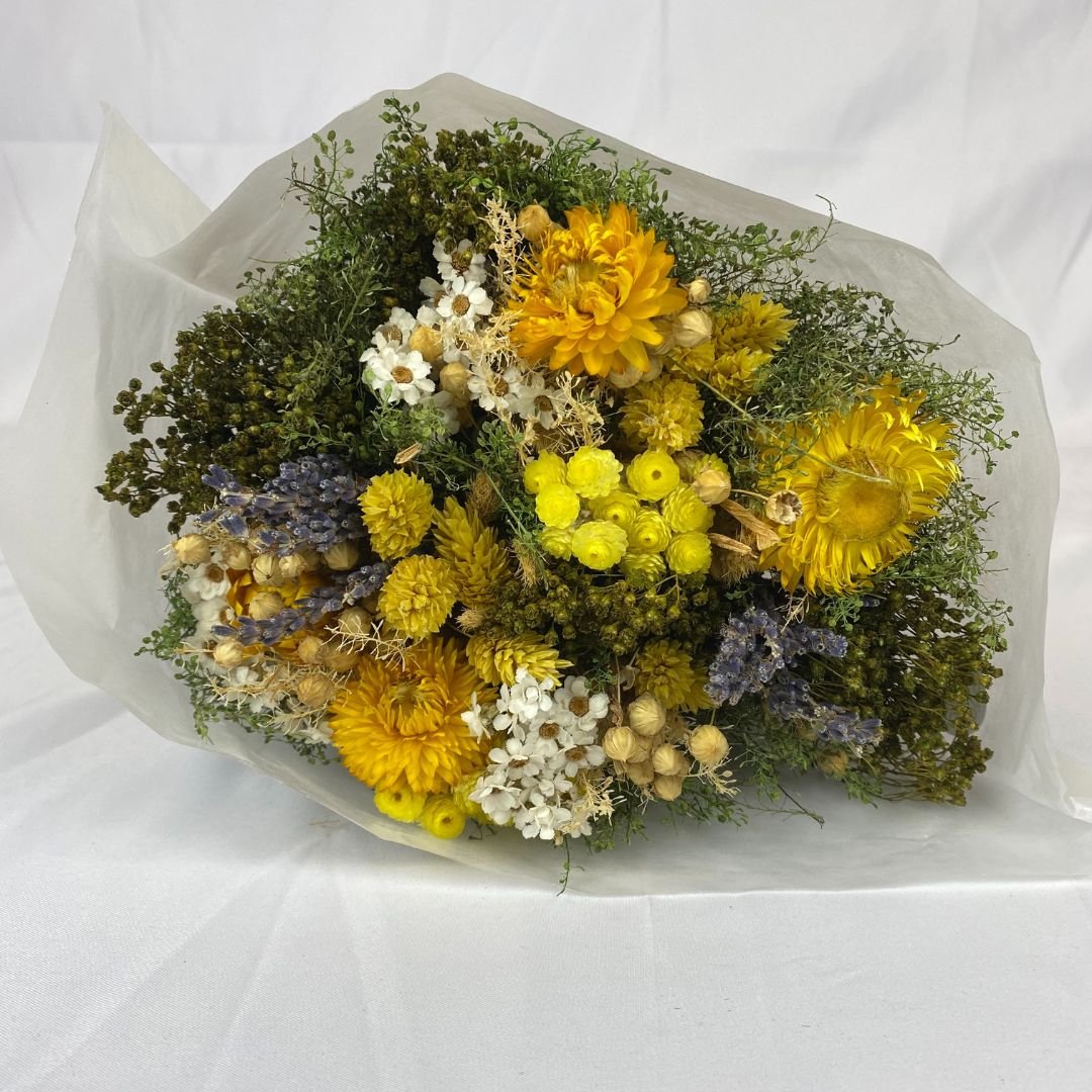 Bouquet di fiori secchi - giallo - Mondoprato
