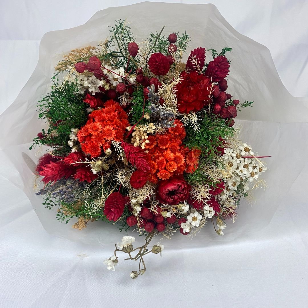 Bouquet di fiori secchi - Rosso - Mondoprato